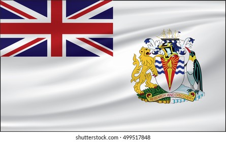 3D Flag of the British Antarctic Territory. 3D Illustration.