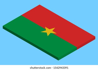 3D Flag of Burkina Faso Vector illustration eps 10