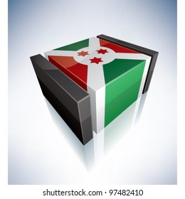 3D flag of Burundi