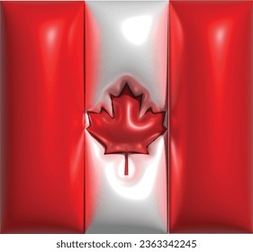 3d Flagge Kanadas . Eine kanadische Flagge mit einer Textur, mit einem Pinselstrich, mit Vektorgrunge-styling-Flagge