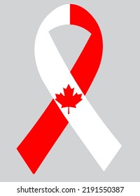 Bandera 3D de Canadá en una cinta de tela.