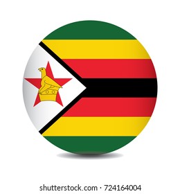 3D Flag Circle Zimbabwe