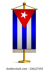 3d flag of cuba on white background