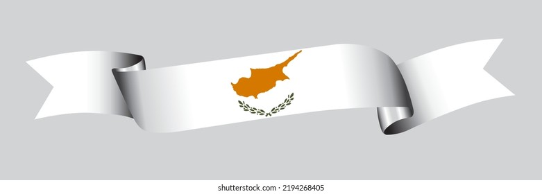 Bandera 3D de Chipre sobre una cinta de tela.