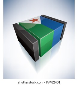 3D flag of Djibouti