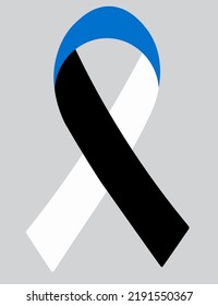 Bandera 3D de Estonia en una cinta de tela.