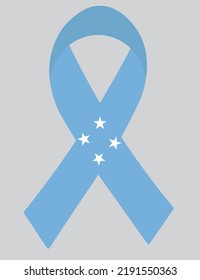 3D Flag of Federated States of Micronesia on a fabric ribbon.