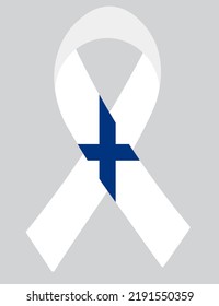 3D Flag of Finland on a fabric ribbon.