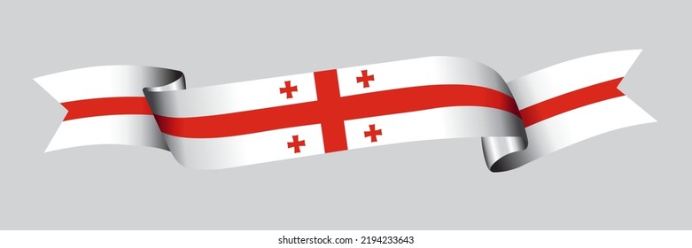 3D Flag of Georgia on a fabric ribbon.
