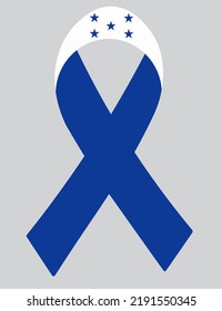 3D Flag of Honduras on a fabric ribbon.