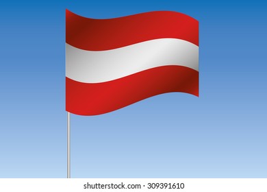 A 3D Flag Illustration waving in the sky of the country of  Austria