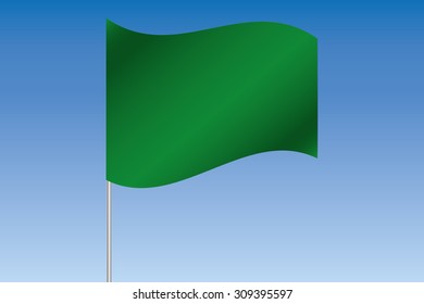 A 3D Flag Illustration waving in the sky of the country of  Libya