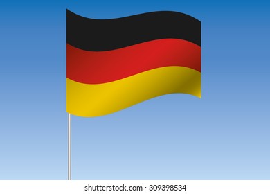 A 3D Flag Illustration waving in the sky of the country of  Germany