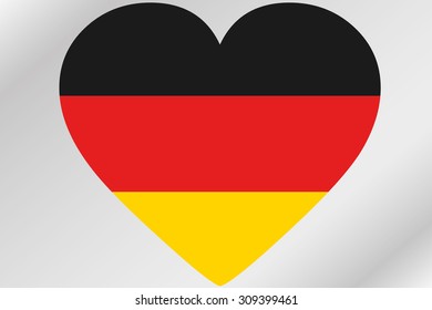 A 3D Flag Illustration waving in the sky of the country of Germany