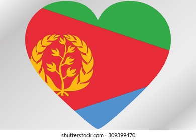 A 3D Flag Illustration waving in the sky of the country of Eritrea