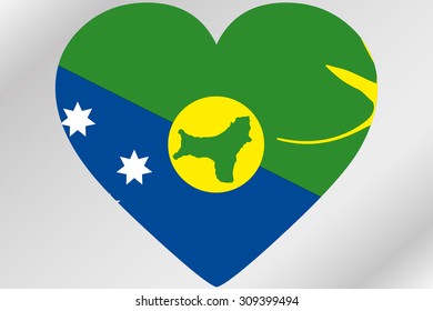 A 3D Flag Illustration waving in the sky of the country of Christmas Island