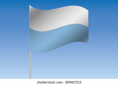 A 3D Flag Illustration waving in the sky of the country of San Marina