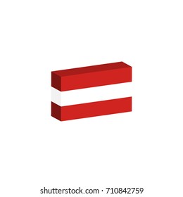 3d flag isometric illustration of country Austria