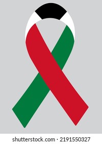 Bandera 3D de Kuwait en una cinta de tela.