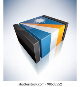 3D flag of Marshall Islands