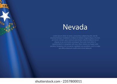 Nevada, estado de los Estados Unidos, bandera 3d, aislada en segundo plano con espacio de derechos