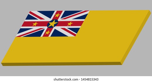 3D Flag of Niue vector illustration