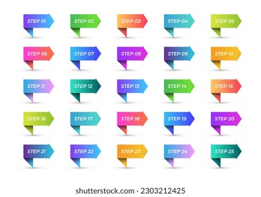 3d flag number bullet points from 1 to 25