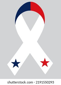 3D Flag of Panama on a fabric ribbon.