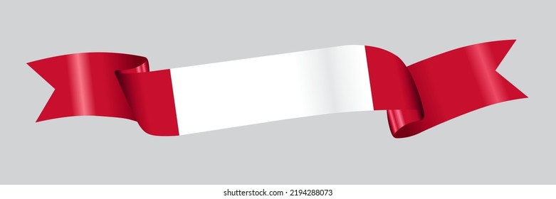 Bandera 3D de Perú en una cinta de tela.