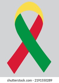 3D Flag of Republic of the Congo on a fabric ribbon.