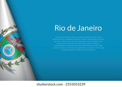 3.ª bandera de Río de Janeiro, estado de Brasil, aislado en segundo plano con espacio de copia