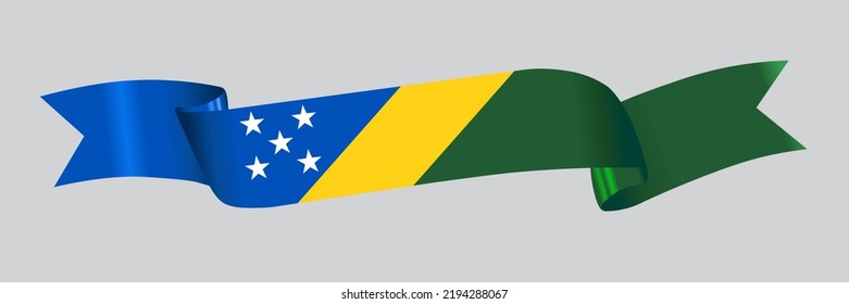 3D Flag of Solomon Islands on a fabric ribbon.