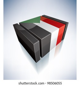 3D flag of Sudan