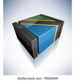 3D flag of Tanzania