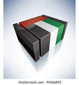 3D flag of United Arab Emirates