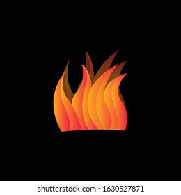3D flame illustration design element