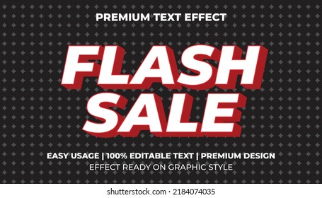 Efecto de texto editable 3D Flash Sale con fondo gris y negro de estilo moderno y sencillo, utilizable para el logotipo o el título de la campaña