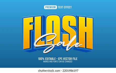 3D Flash Sale Editable text effect style for illustrator