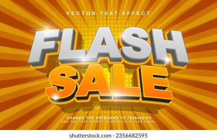 3d venta flash estilo de efecto de texto editable para promoción