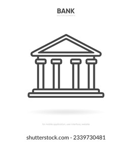 3d or flat bank icon. Museum icon vector illustration. Museum sign minimal style design. Bank building symbol.