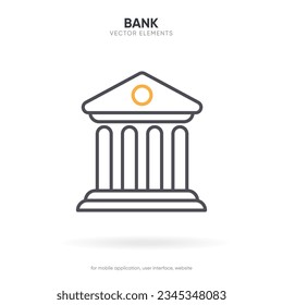 3d or flat bank icon. Museum icon vector illustration. Museum sign minimal style design. Bank building symbol.