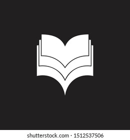3d flat book geometric design edcuation logo vector