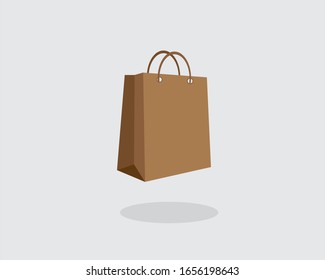 3d Concepto de bolsa de compra de diseño plano