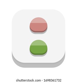 3D flat design style Japanese food and cooking element : Wasabi and pickled pink ginger in grey white surface stand icon isolated on white background illustration in vector