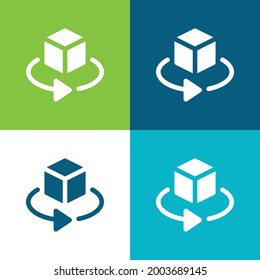3.ᵉʳ conjunto mínimo de iconos de cuatro colores plano
