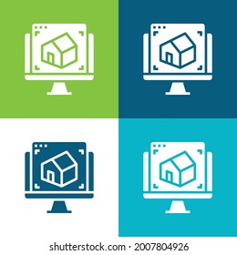 3.ᵉʳ conjunto mínimo de iconos de cuatro colores plano