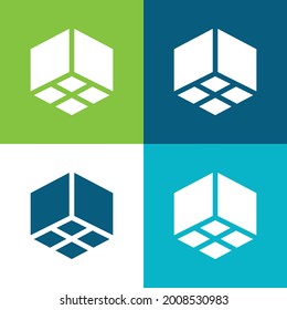 3.ᵉʳ conjunto mínimo de iconos de cuatro colores plano