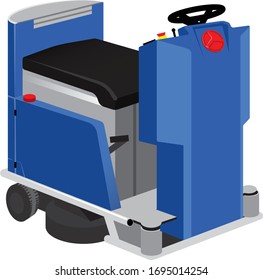 3d flat illustration blue scrubber dryer
cleaning machine for cleaning surfaces