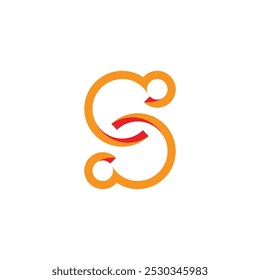 Vector geométrico simple del logotipo de la cinta de las letras planas 3D S