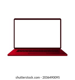 3d Flat mockup Laptop computer with white screen Vector.